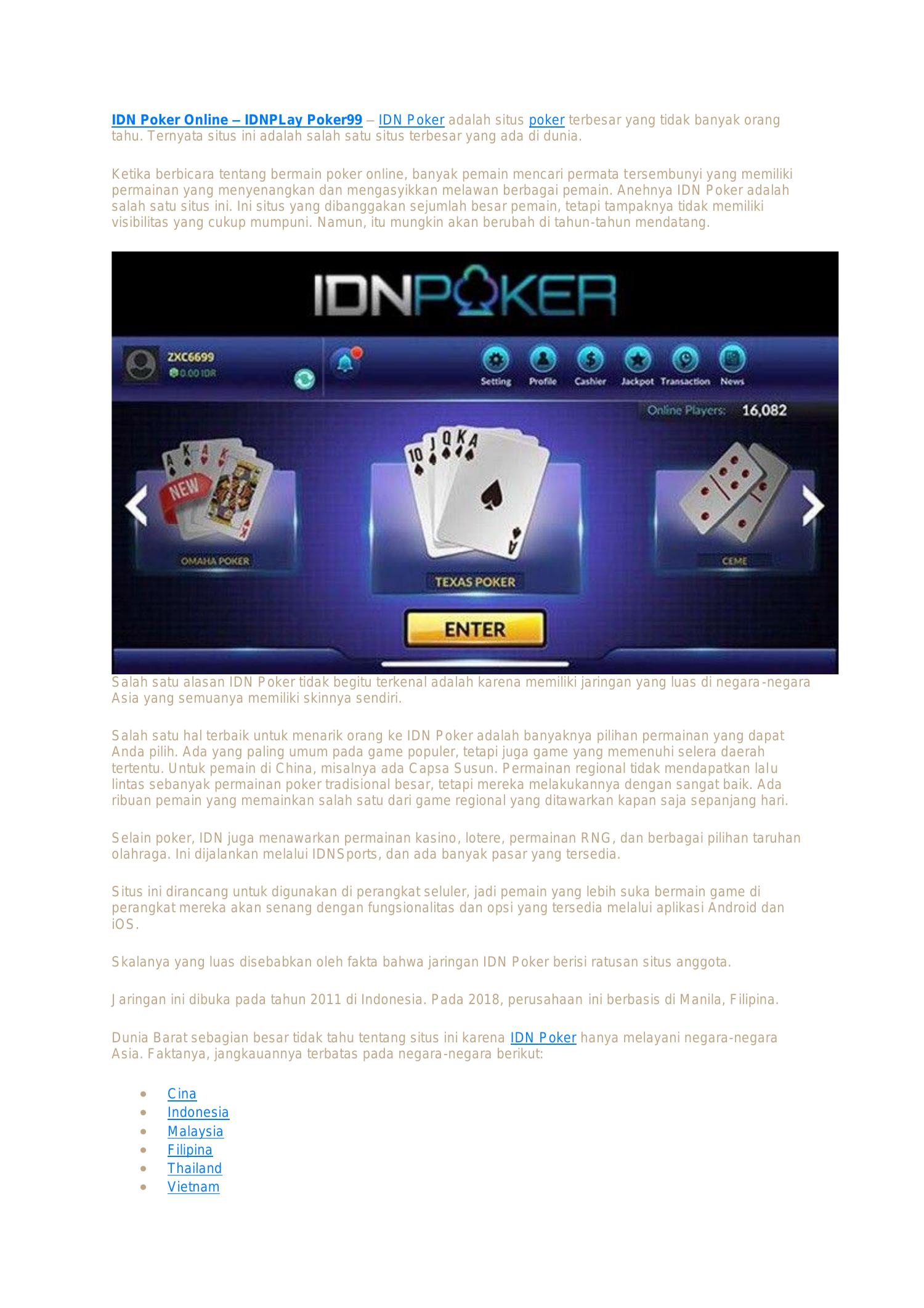 idn poker